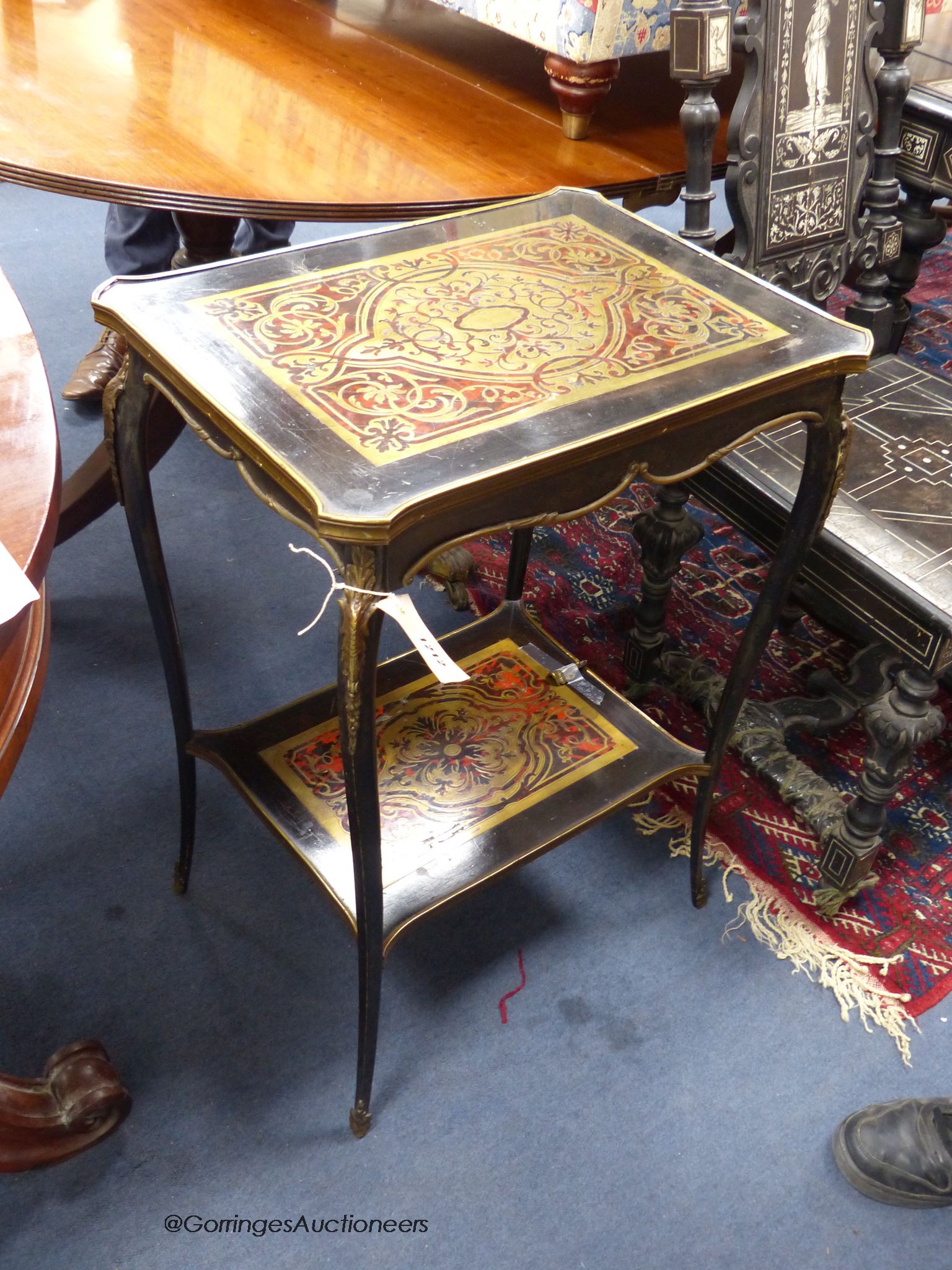 A French Boulle work etagere, c. 1880. W-50, D-58, H-73cm.